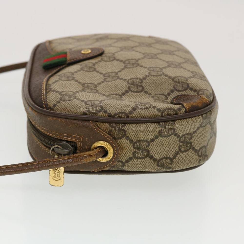 GUCCI GG Canvas Web Sherry Line Shoulder Bag Beige Red Green Auth 43903 - Picture 3 of 16